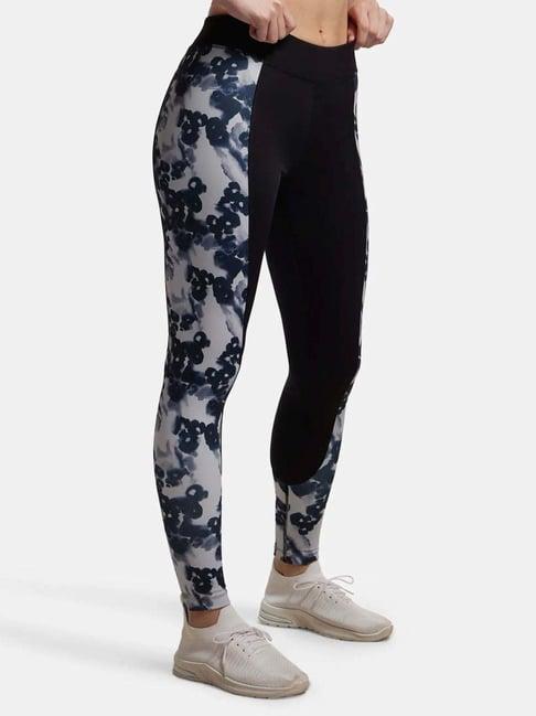 jockey black printed tights - mw21