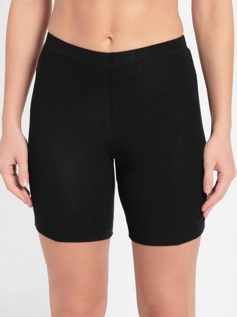 jockey black skinny fit sports shorts