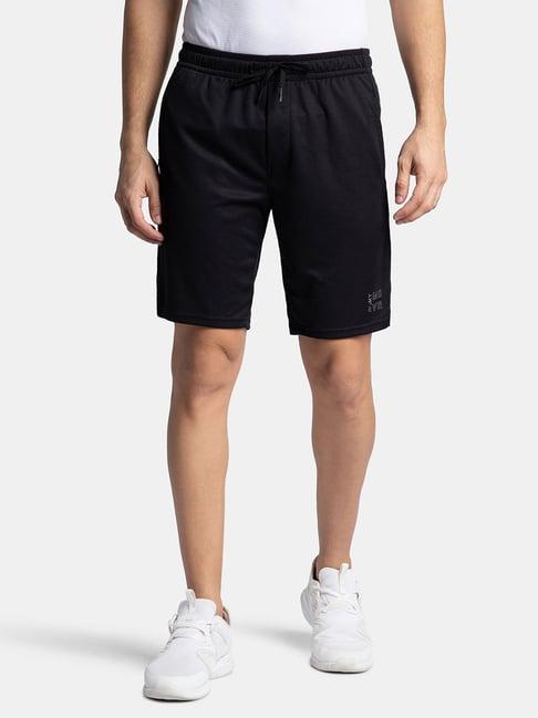 jockey black straight fit sports shorts