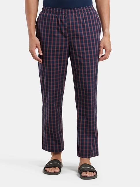 jockey blue regular fit check nightwear pyjamas