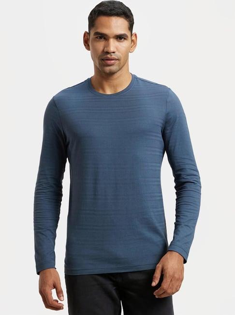 jockey blue regular fit striped crew t-shirt