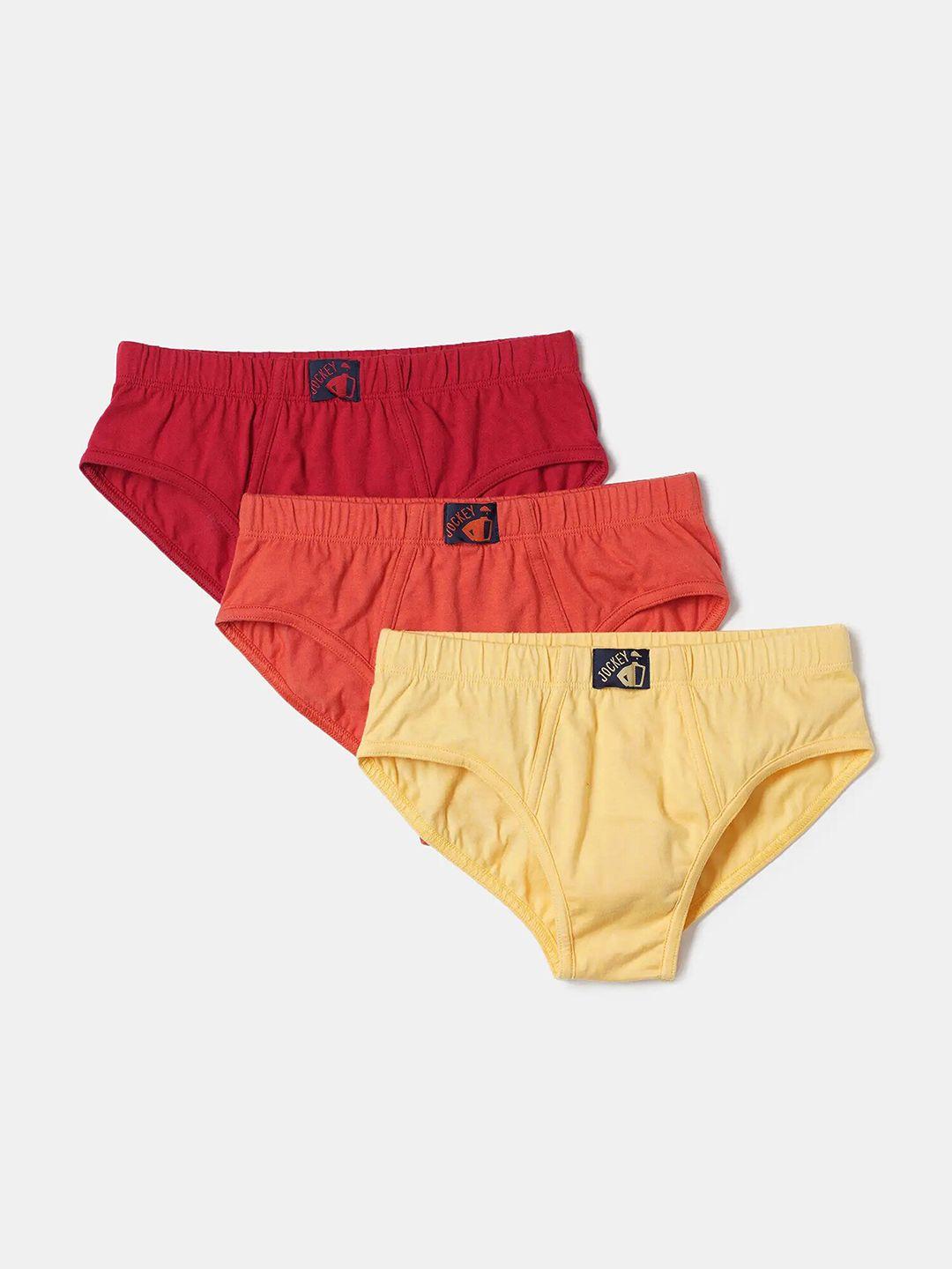 jockey boys pack of 3 assorted super combed cotton basic briefs