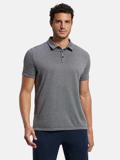 jockey charcoal regular fit polo t-shirt