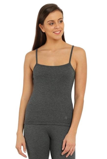 jockey charcoal textured thermal spaghetti top - 2501