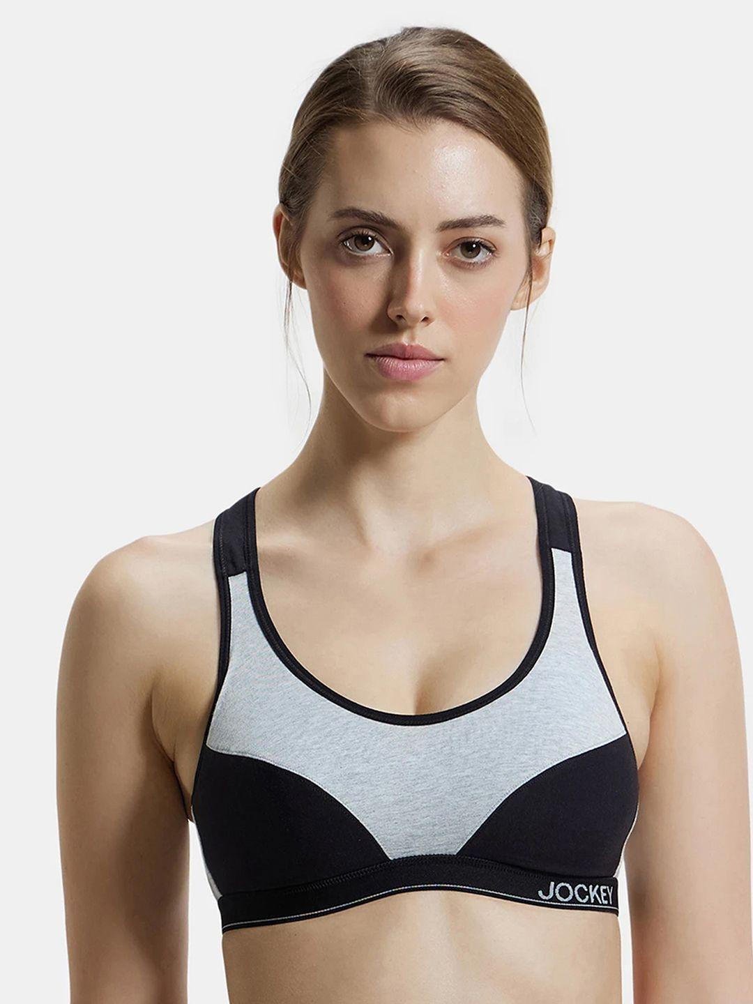 jockey colourblocked full coverage lightly padded cotton bra