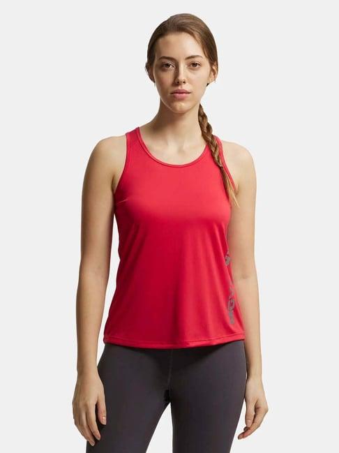 jockey dark pink textured tank top