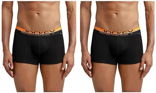 jockey fp03 men's super combed cotton rib solid trunk with ultrasoft waistband pack of 2