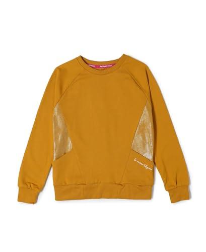 jockey girl's super combed cotton french terry fabric regular fit sweatshirt_style_ag43_harvest gold_11-12 yrs