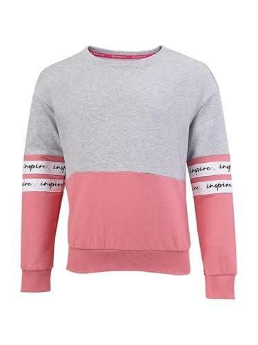 jockey girls cotton round neck sweat shirt ag66_light grey melange_11-12 yrs