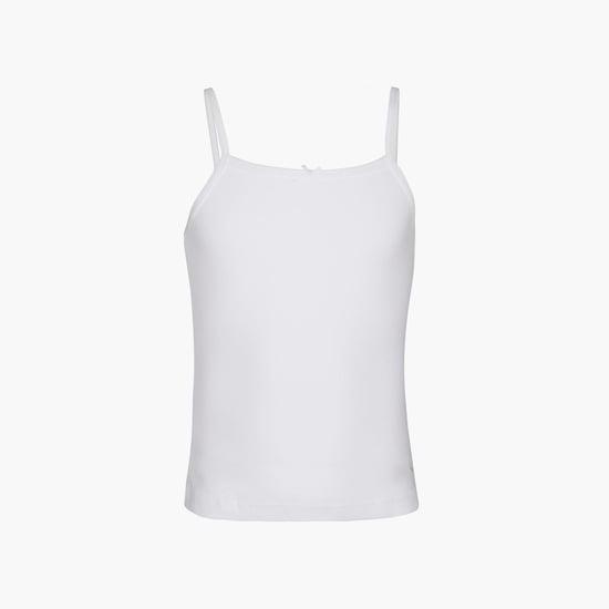jockey girls solid camisole with bow