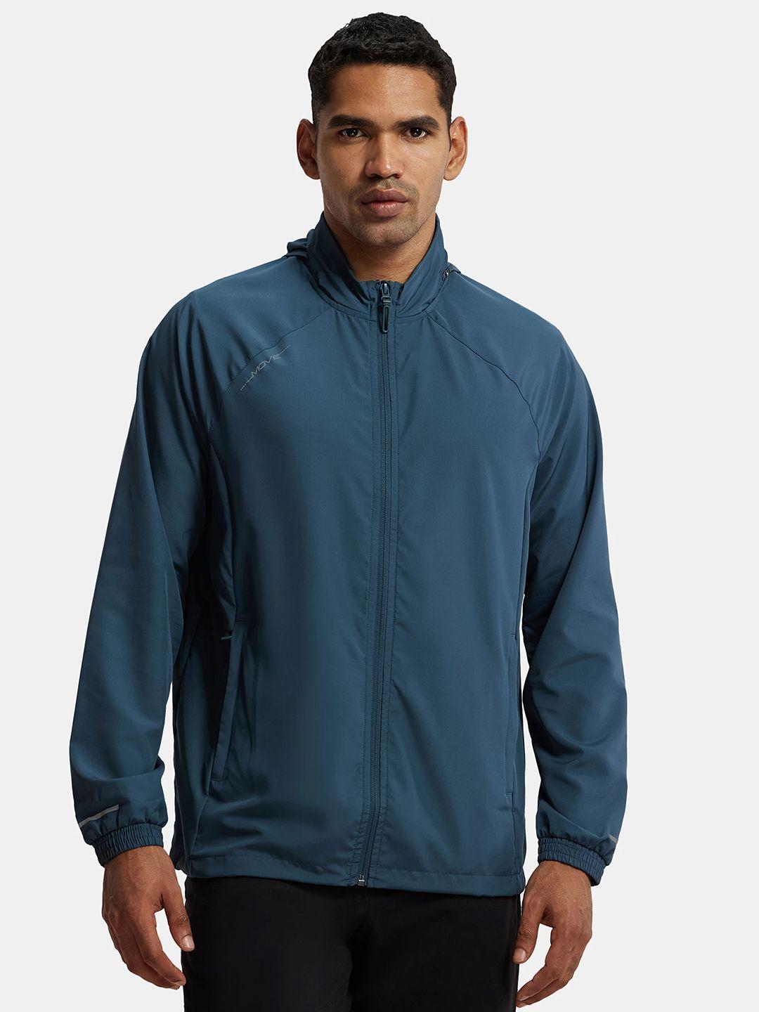 jockey hooded raglan sleeves water resistant antimicrobial running sporty jacket