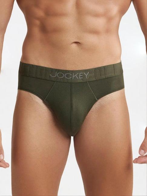 jockey ic31 forest green supima cotton elastane stretch briefs with ultrasoft waistband