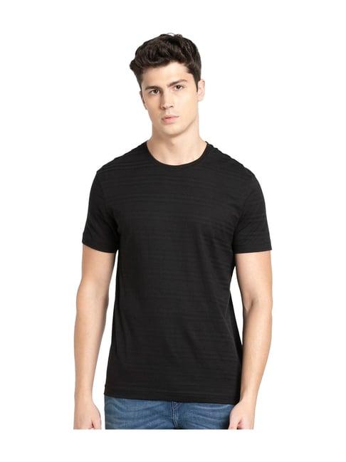 jockey im21 black super combed supima cotton half sleeves t-shirt