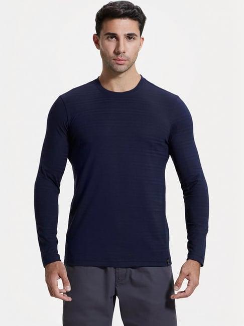 jockey im22 navy super combed supima cotton full sleeves t-shirt