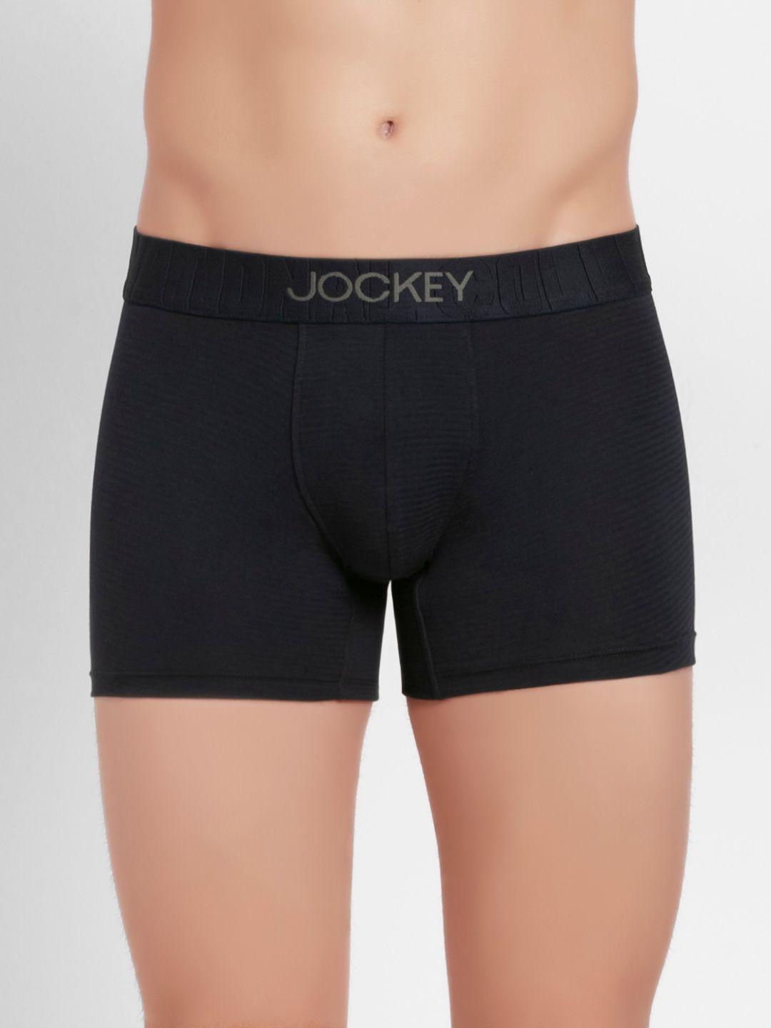 jockey international collection men navy solid pima cotton trunks ic32