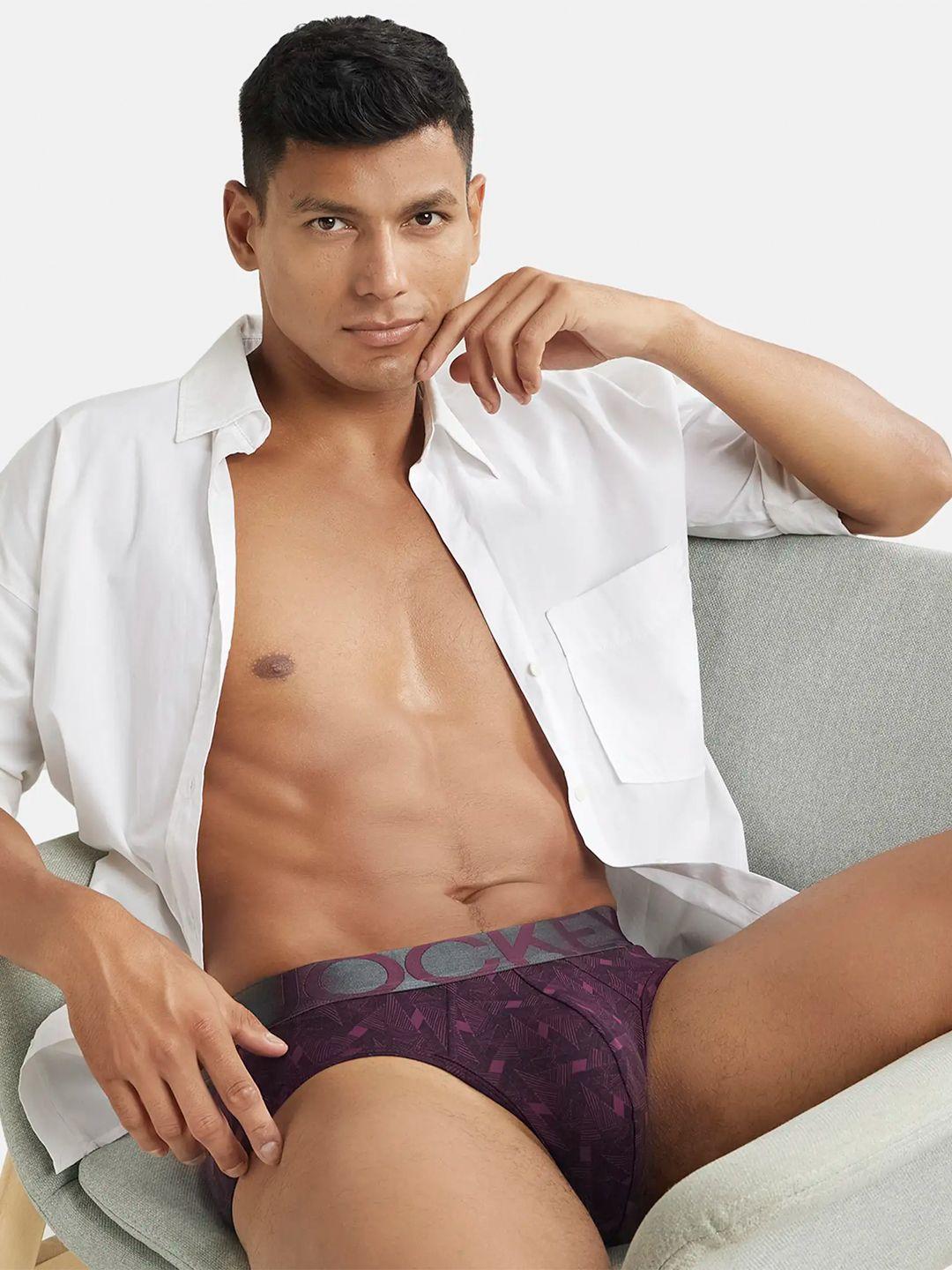 jockey international collection men potent purple printed briefs ic29