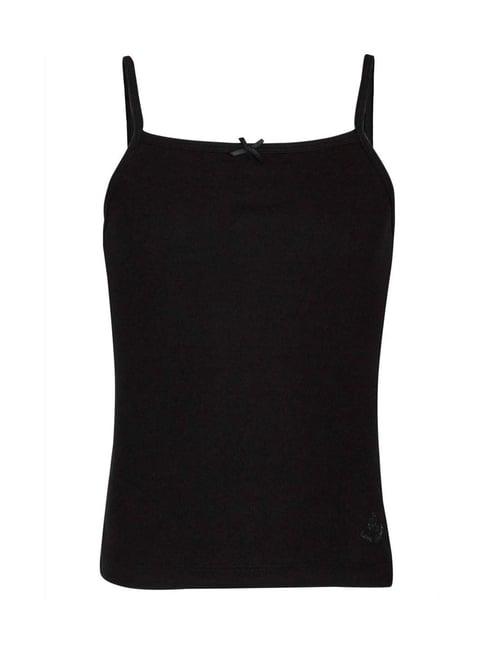 jockey kids black cotton regular fit camisole