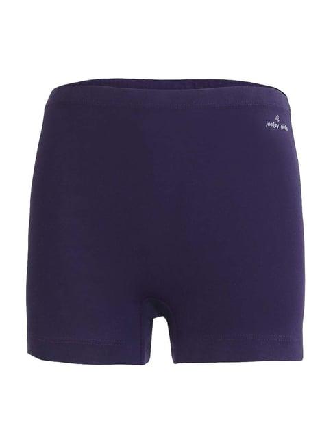jockey kids blue cotton regular fit shorts (pack of 2)