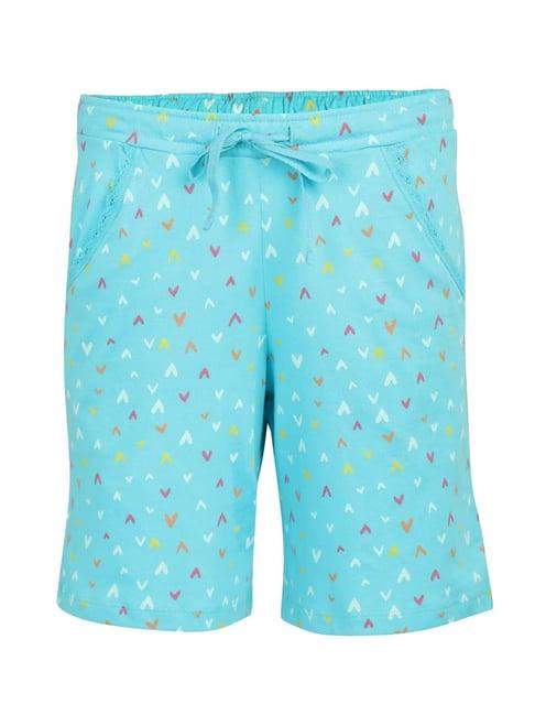 jockey kids blue printed shorts