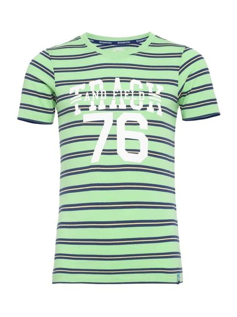 jockey kids green striped ab20 t-shirt