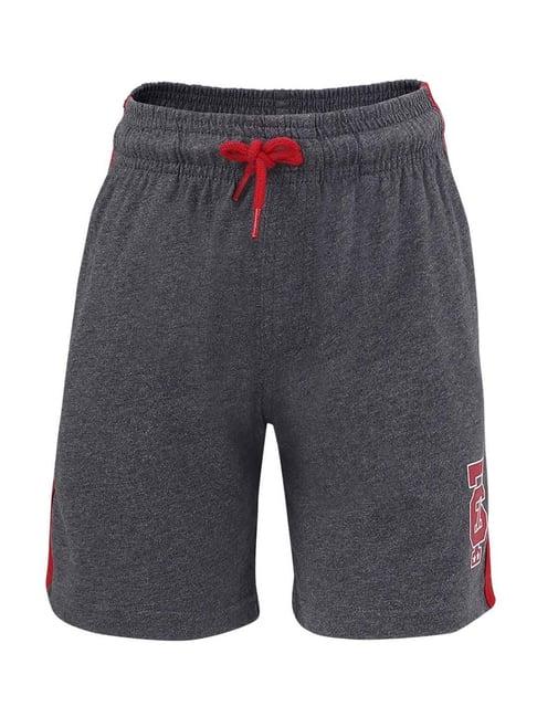 jockey kids grey & red regular fit shorts