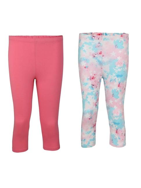 jockey kids pink solid capris (pack of 2)