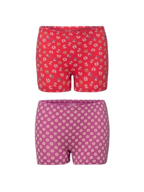 jockey kids red & pink printed sg06 bloomers (pack of 2)