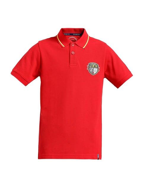 jockey kids red printed ab24 polo t-shirt