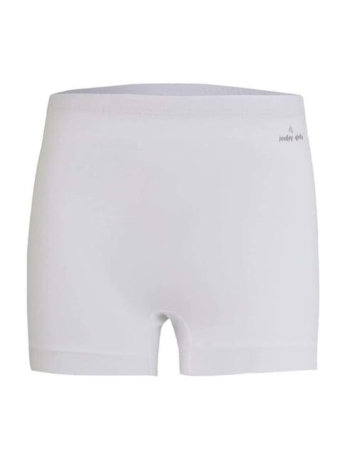 jockey kids white cotton regular fit shorts (pack of 2)