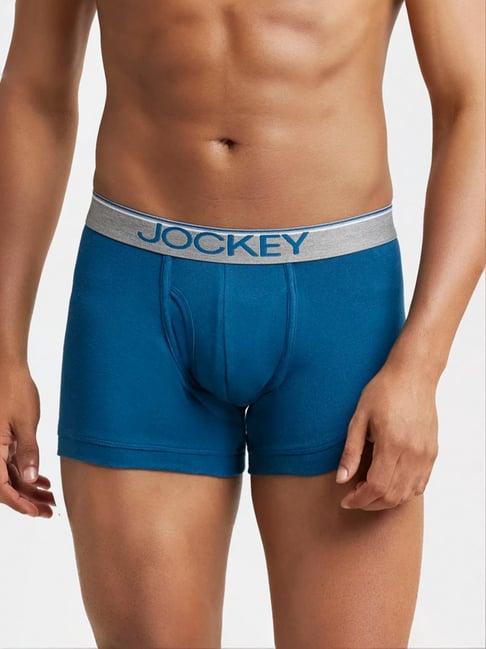 jockey mc08 teal super combed cotton rib trunks with ultrasoft waistband