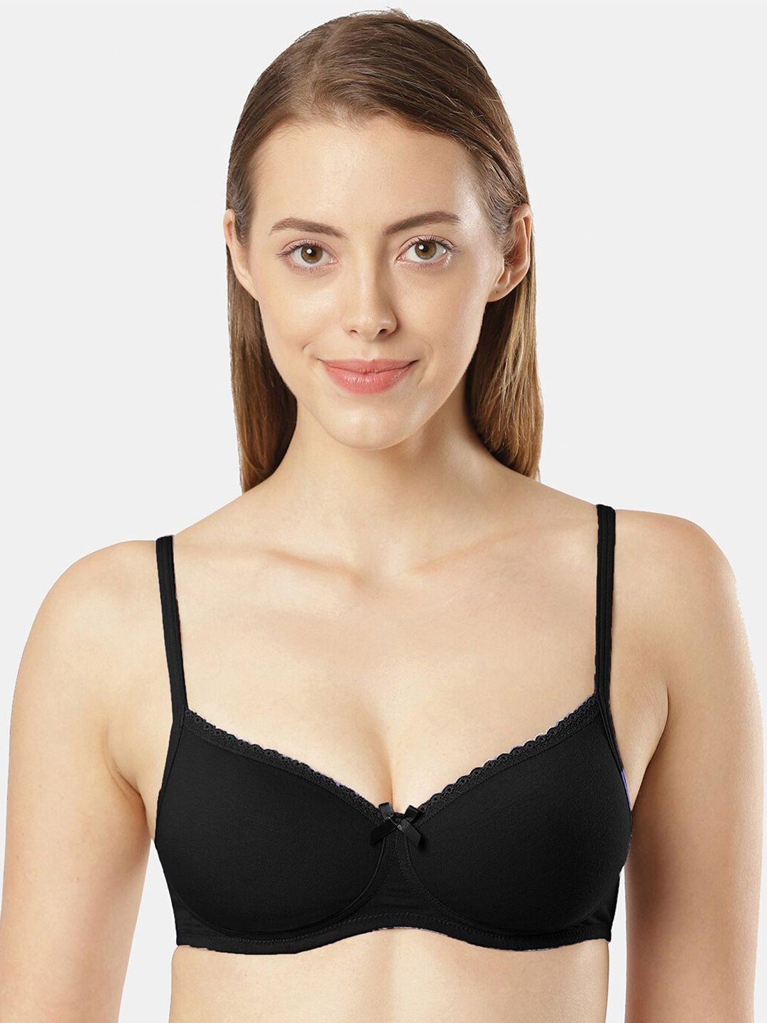 jockey medium coverage lightly padded lace t-shirt bra with all day comfort