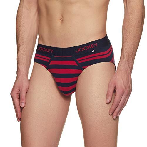 jockey men's striped brief (us67_red stripes007-m)