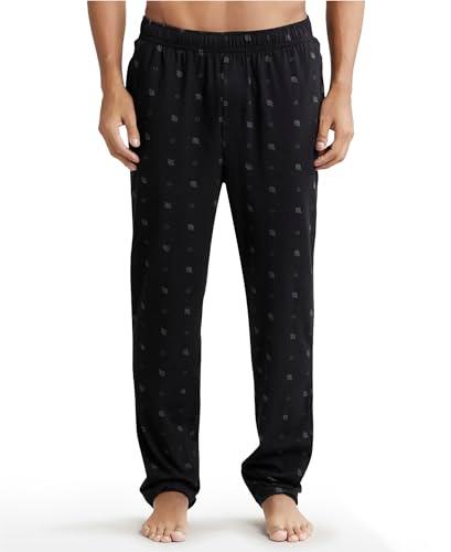 jockey men's super combed cotton elastane stretch regular fit printed pyjama_(colors & prints may vary)_style_rm02_black_l