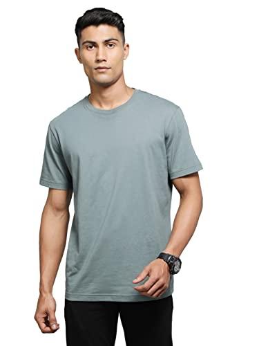 jockey men's super combed cotton rich solid round neck half sleeve t-shirt_style_2714_balsam green_l