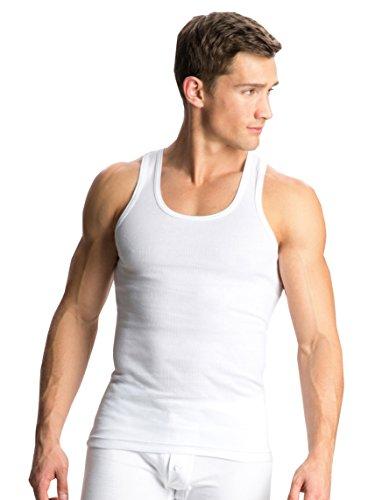 jockey men 8823 fitted vest sleeveless size: m (90cm-95cm)-white colours-pack of 4