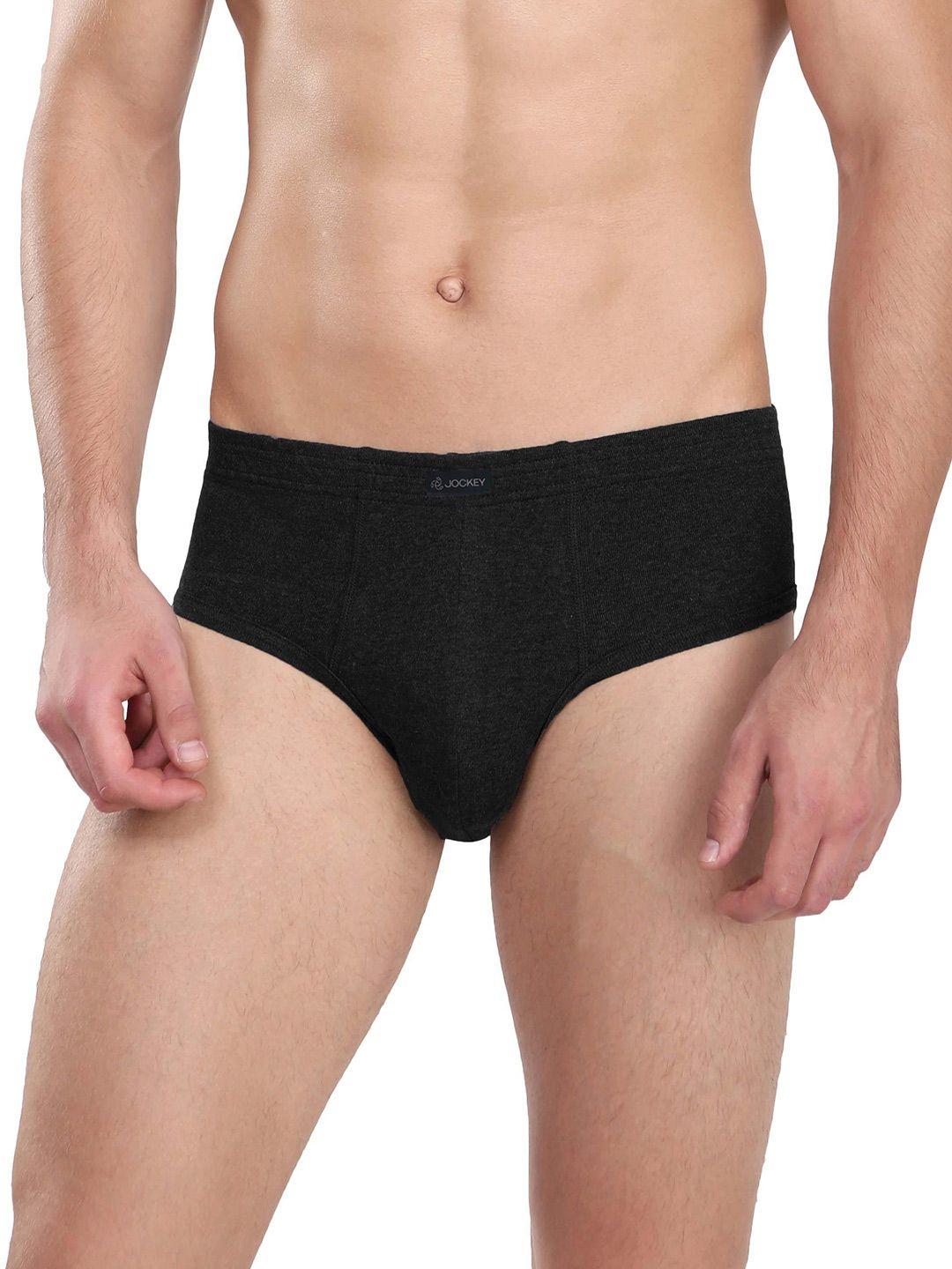 jockey men black solid briefs 1009-0105