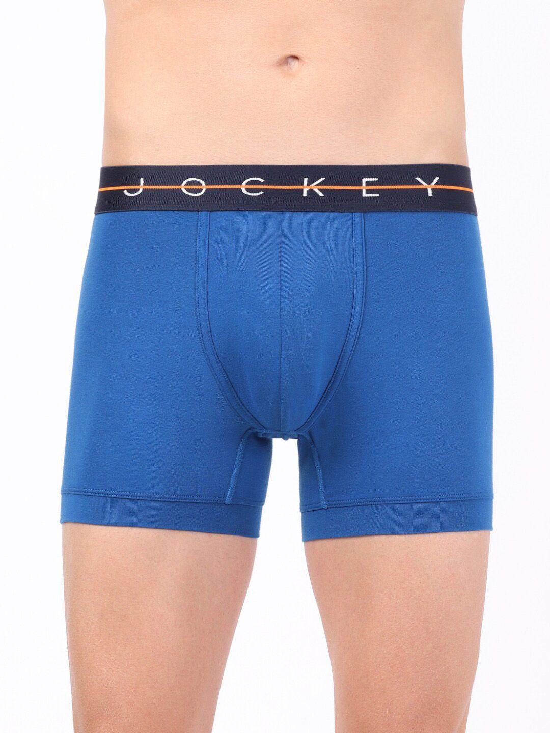 jockey men blue solid trunk ny16-0105-clblu