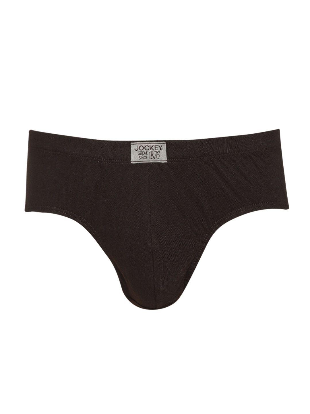 jockey men coffee brown solid basic briefs 8035-0105