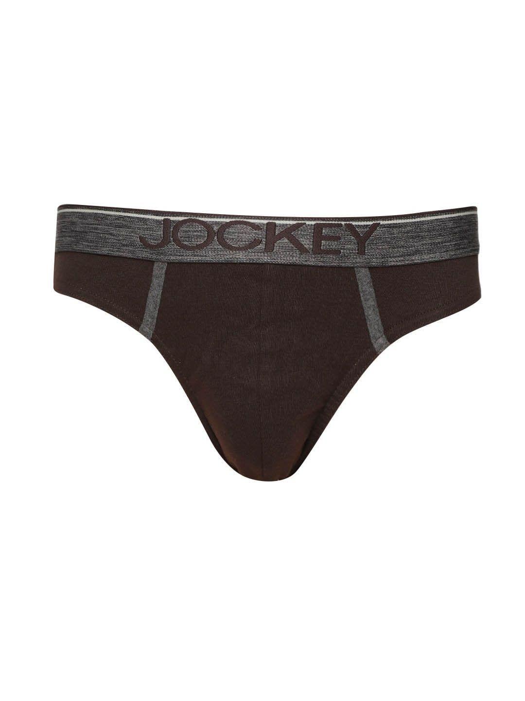 jockey men coffee brown solid basic briefs 8044-0105