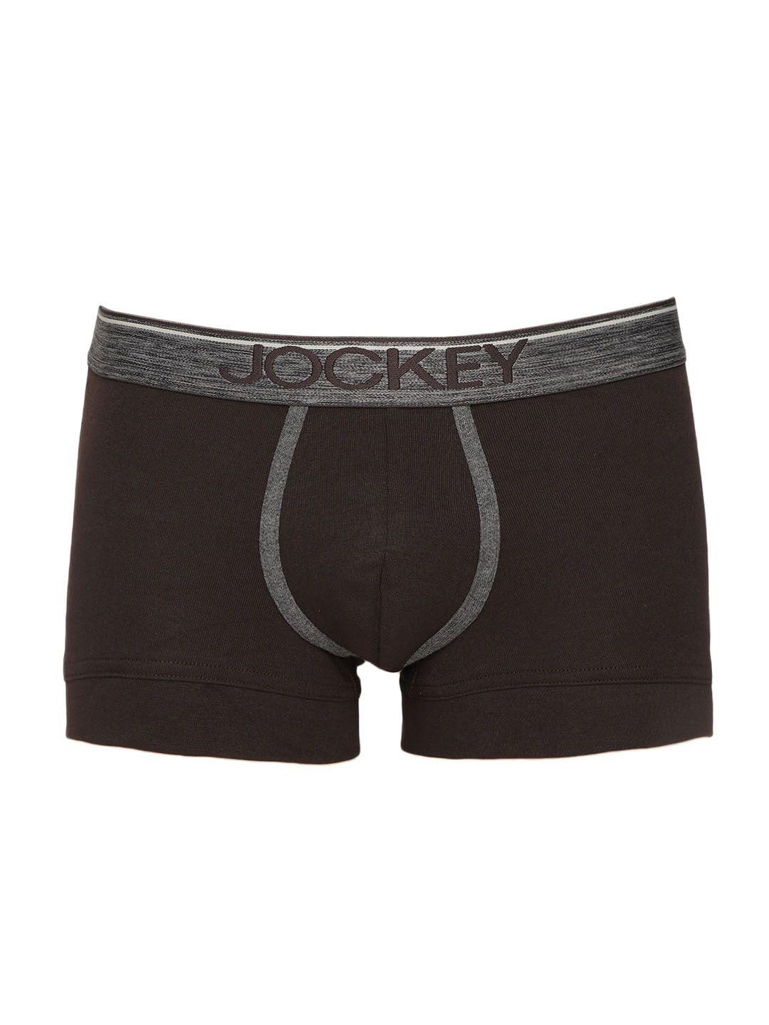 jockey men coffee brown solid trunks 8015-0105