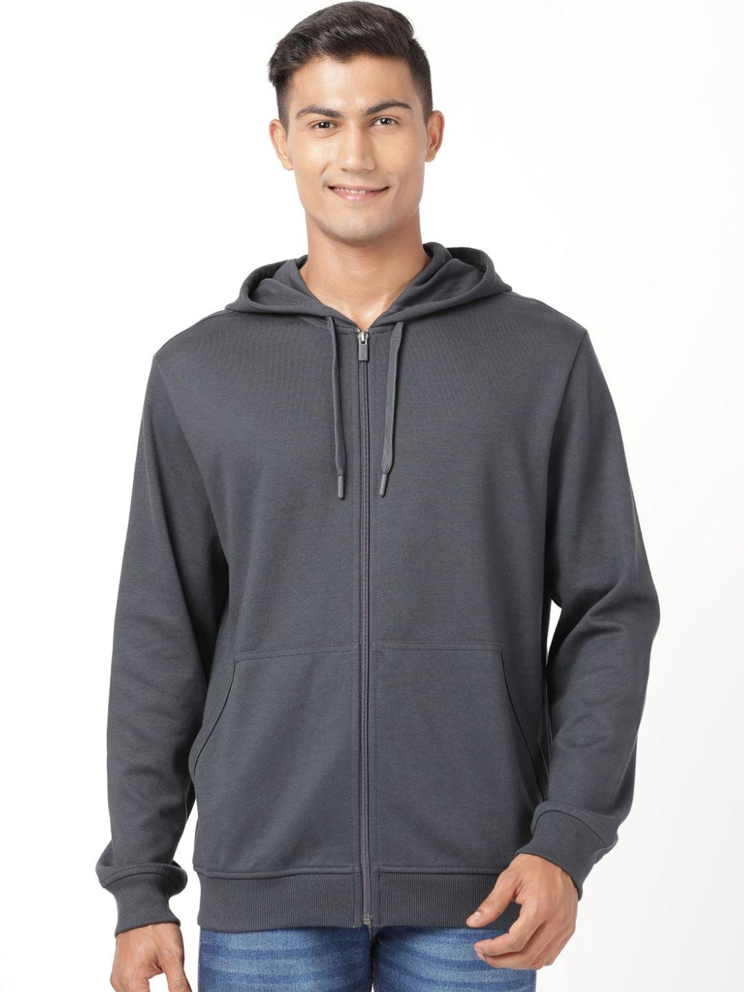 jockey men grey hooded bomber jacket