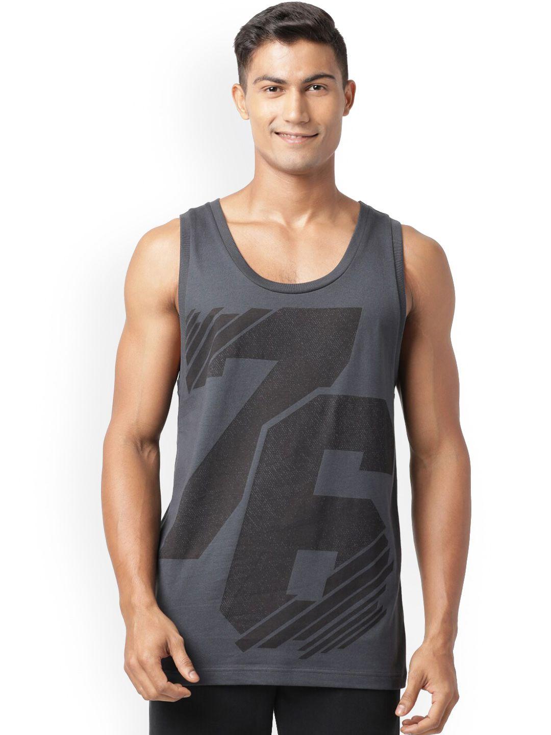 jockey men grey printed tank innerwear vests