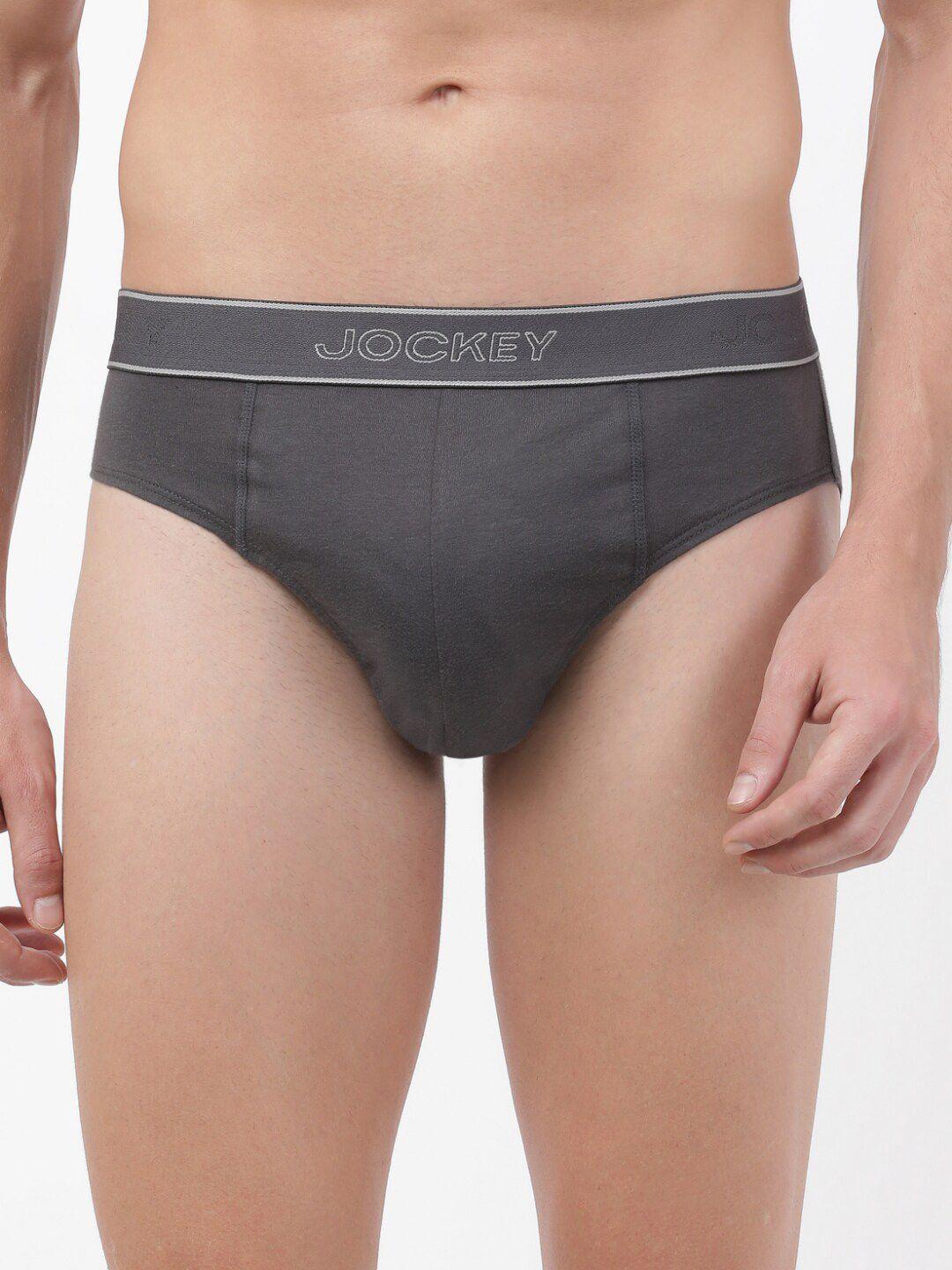 jockey men grey solid low waist briefs