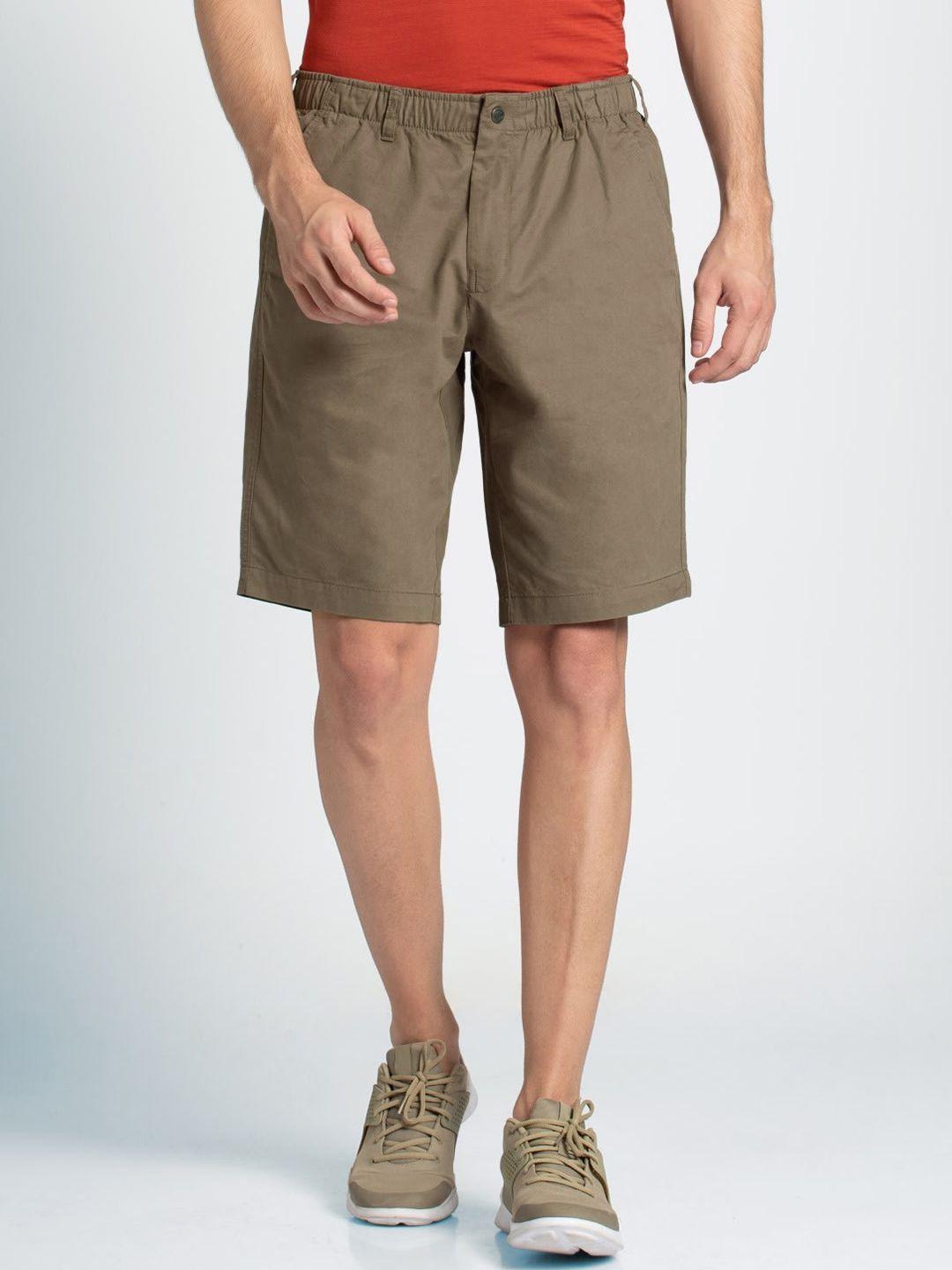 jockey men khaki solid straight fit regular shorts