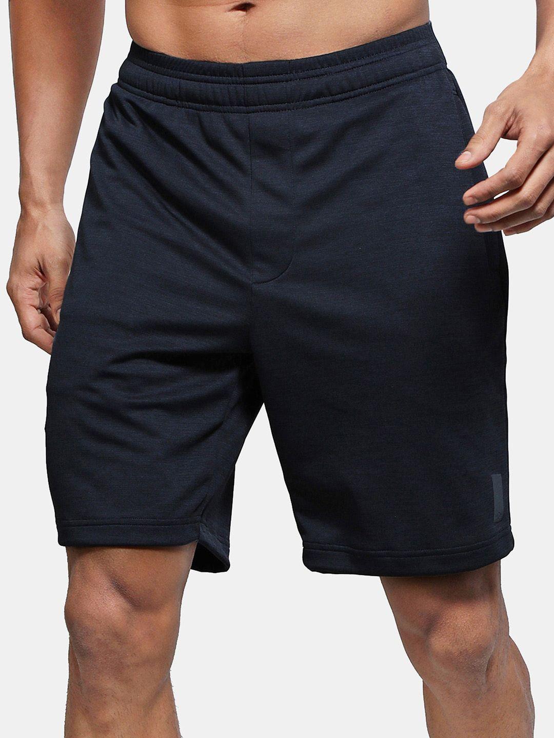 jockey men navy blue running sports shorts with antimicrobial technology