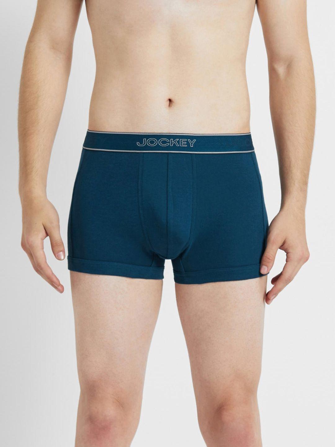 jockey men super combed cotton rib solid trunk with stay fresh properties1015-0105