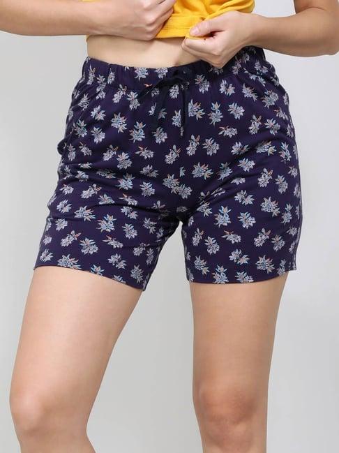 jockey navy cotton floral print shorts