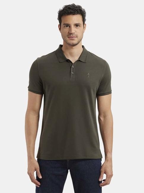 jockey olive regular fit polo t-shirt