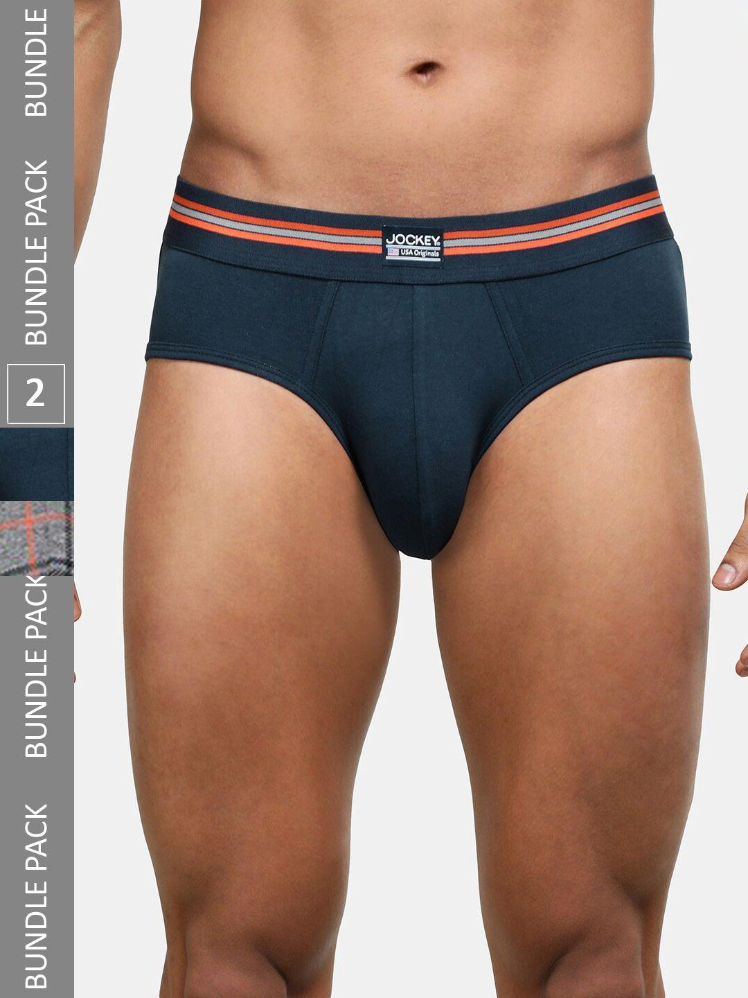 jockey pack of 2 printed basic briefs ui20-0205-nvypr