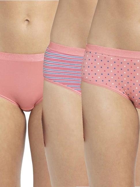 jockey peach striped hipster panty (pack of 3)